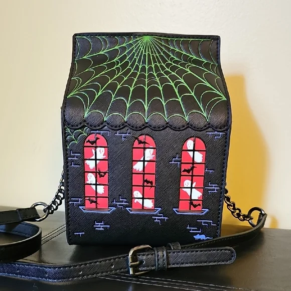 B1G1! MAD Engine Draculas Haunted House Fine By Me Crossbody Purse BNWOT - Picture 2 of 10